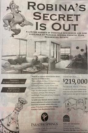 A house at Robina went for just $219,000. Advertisements in the Gold Coast Bulletin, August 1995. Gold Coast History.