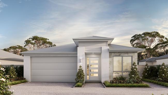 Example of a home facade in the Living Gems over-50s lifestyle resort community. Picture: Supplied.
