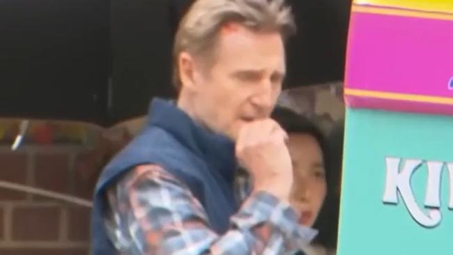 Liam Neeson has been spotted filming a new movie in a tiny Aussie town. Picture from Channel 7.