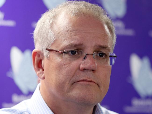 09/12/2018: Prime Minister Scott Morrison visiting the Butterfly Foundation in Crows Nest with the Minister for Health Greg Hunt on Sunday. Hollie Adams/The Australian