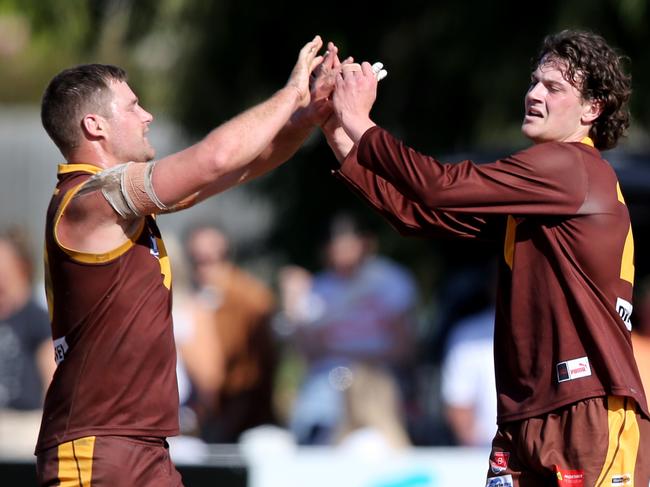 BFNL semi-final - Drysdale v Modewarre.   Drysdale's Joel Watson celebrates a goal.  Picture: Mike Dugdale