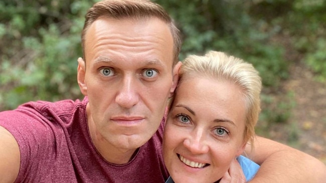 Alexei Navalny and his wife, Yulia Navalnaya. Picture: Reuters