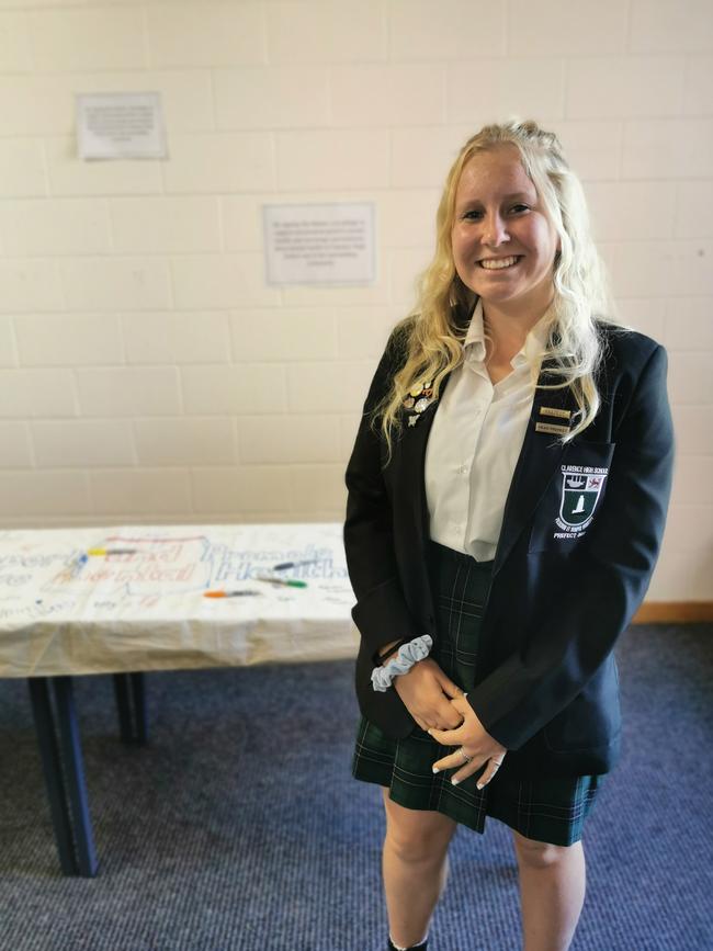 Clarence High School head prefect Mary Bowering. Source: SUPPLIED.