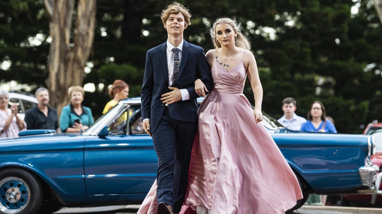 Riley Neighbour and partner Kaitlyn Pitts at St Mary's College formal at Picnic Point, Friday, March 24, 2023. Picture: Kevin Farmer