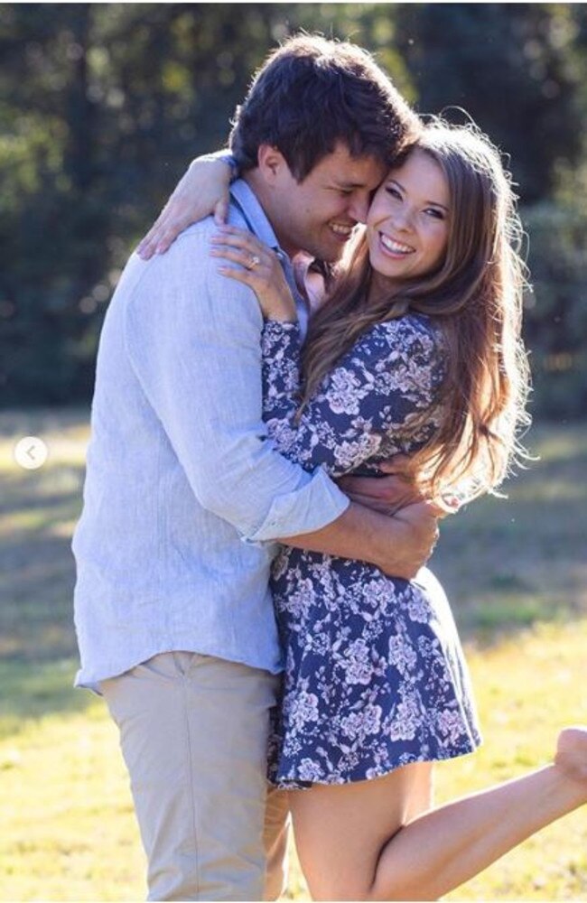 Bindi Irwin is engaged to boyfriend Chandler Powell after he proposed on her 21st birthday at her favourite location in Australia Zoo. Picture: Instagram