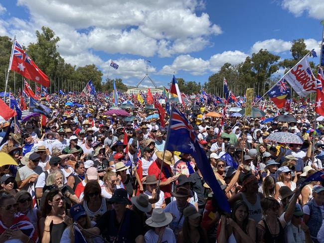 Gold Coast naturopath Sam Beau Patrick attends 'Convoy to Canberra' protests. Picture: Sam Beau Patrick