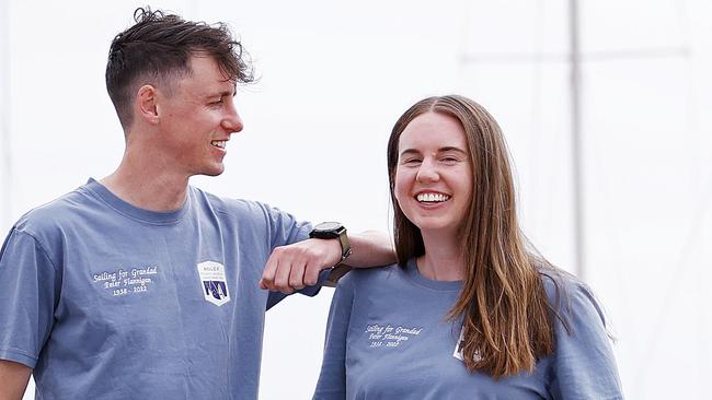 WEEKEND TELEGRAPHS -  22/12/22  MUST CHECK WITH PIC EDITOR JEFF DARMANIN BEFORE PUBLISHING  -Siblings Maddie and Alex Lyons pictured at the CYC in Sydney today before they both compete in the Sydney to Hobart on seperate boats. Picture: Sam Ruttyn