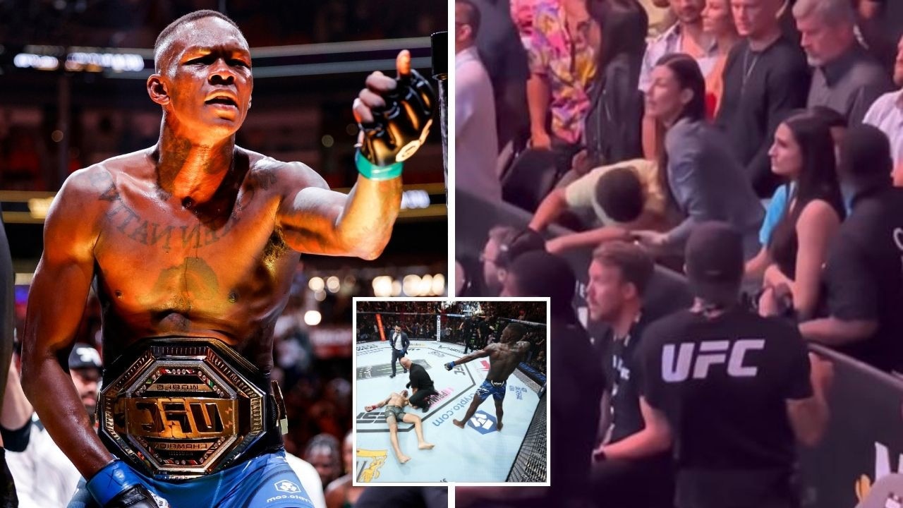 Israel Adesanya has been criticised for a "petty" act against Alex Pereira's young son. Pictures: Getty, UFC