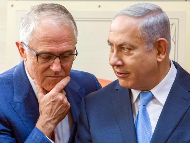 Former Australian prime minister with his Israeli counterpart Benjamin Netanyahu.