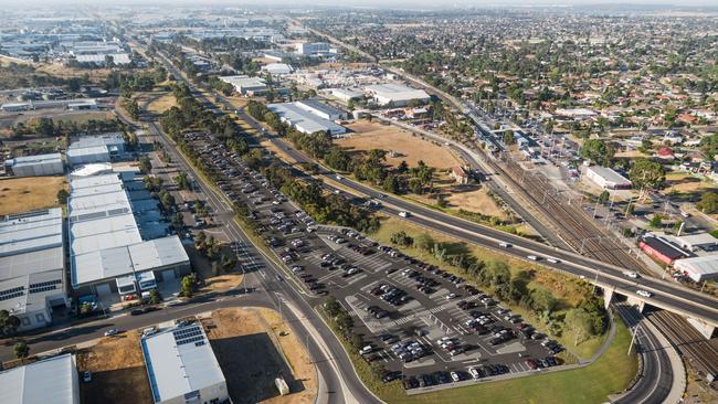 An artists impression of the new Craigieburn station car park. Picture: VicTrack