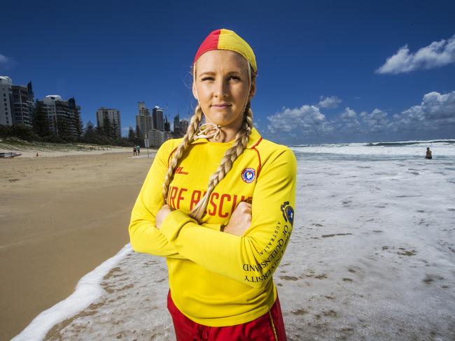 Surf Life Saving Queensland is concerned we'll see a spike in drownings and rescues at Queensland beaches with 30,000 British tourists expected to visit Australia over the next few weeks for the Ashes. They're launching a campaign to stop the Barmy army getting into trouble at the beach and say it will be a test for the Commonwealth Games when thousands of tourists will visit the Sunshine State.Pictured: Surf Life Saver Britt Brymer.Picture: NIGEL HALLETT