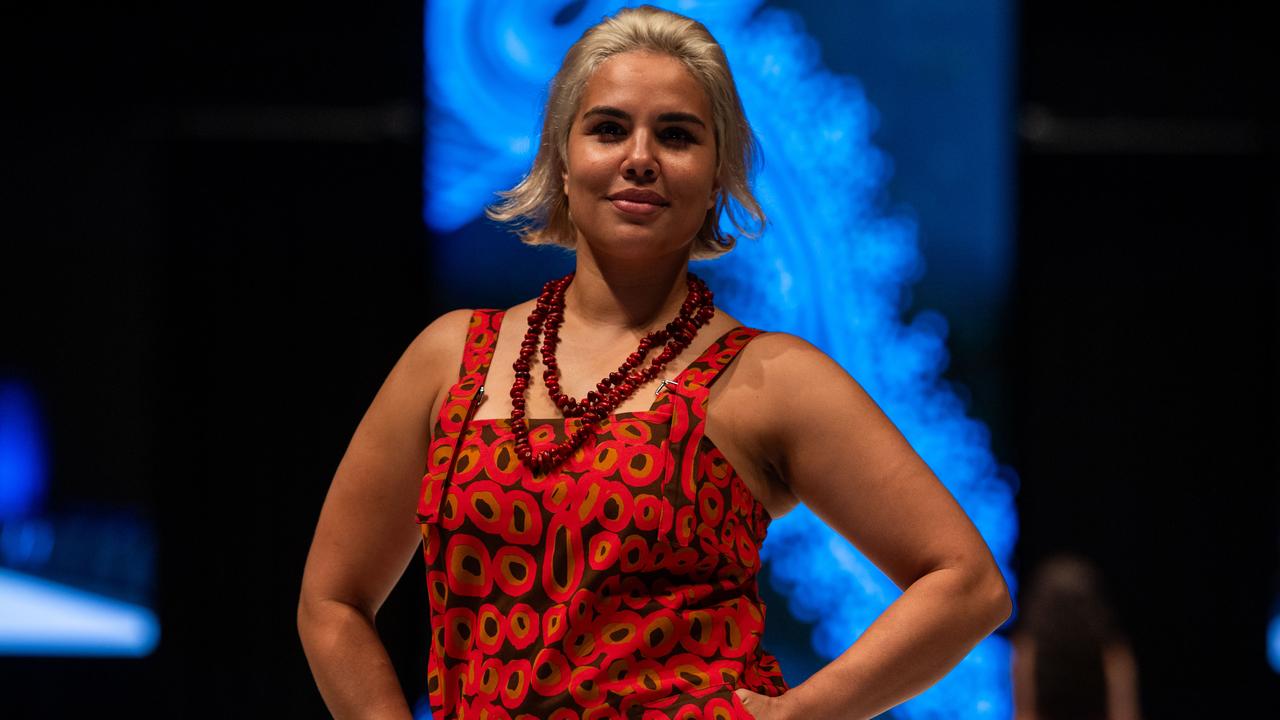 2024 Country to Couture at the Darwin Convention Centre showcases hand-designed First Nations fashion. Picture: Pema Tamang Pakhrin