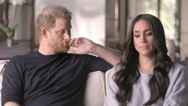 Harry and Meghan have lobbed many accusations towards his family in recent months. Picture: Netflix