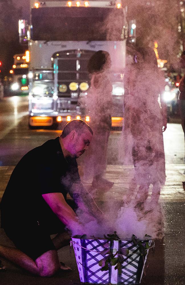 Thousands of racing fans welcomed the Night Transporter Convoy into the Darwin CBD ahead of the 2023 Darwin Supercars. Picture: Pema Tamang Pakhrin