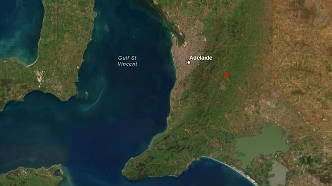 epicentre under Mount Barker at a depth of 22km. Picture: Geoscience Australia