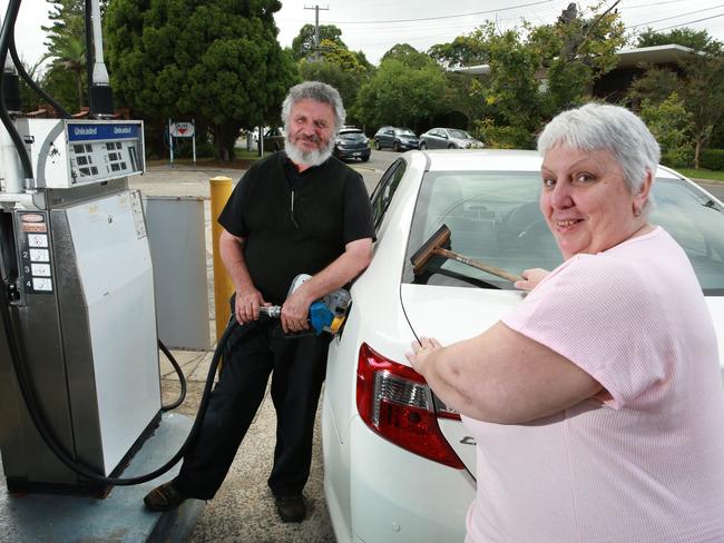 Jeff and Cheryl Barbara at their Bobbin Head Garage which still greets customers at the bowser. Picture: Mark Scott