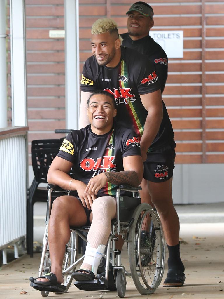 Brian To’o at the Panthers’ grand final media day. Picture: Annette Dew