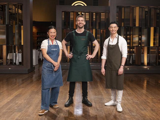 MasterChef Australia superstar alumni Poh Ling Yeow, Callum Hann and “dessert king” Reynold Poernomo  will appear on episode 10 of MasterChef Series 13. Picture: Network Ten