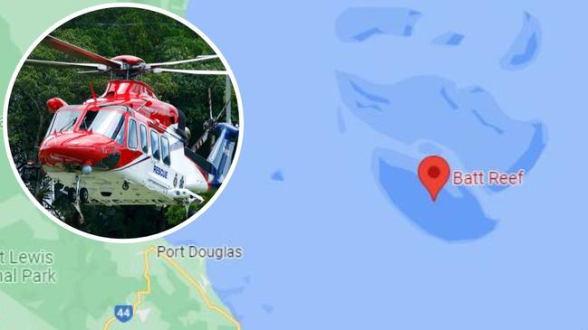 Emergency services crews rescued two men near Batt Reef 30km east of Port Douglas after their boat sunk, but one other man was discovered deceased. Picture: File photos