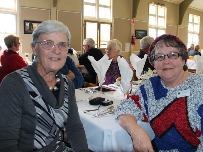 Marian Schwarz and Judy Day travelled with the Beaudesert Probus club to Warwick yesterday to check out the Jumpers and Jazz in July festival Photo: Erin Smith / Warwick Daily News