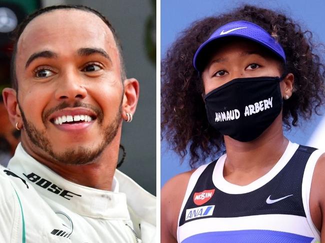 Giannis Antetokounmpo, Lewis Hamilton and Naomi Osaka.