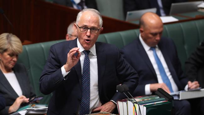 Prime Minister Malcolm Turnbull addresses MPs in Question Time. Photo: Gary Ramage