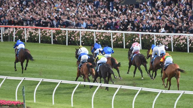 Catch me if you can: Winx accelerates away from her rivals. Picture: Tony Gough