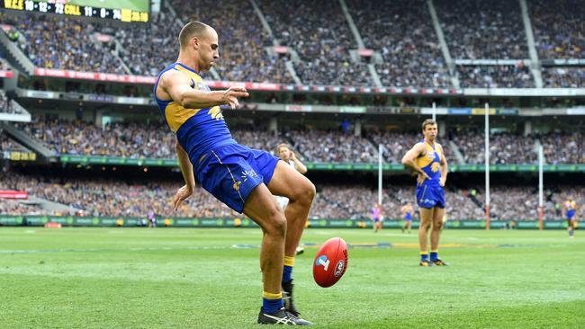 Dom Sheed shows nerves of steel deep in the last quarter of the Grand Final. Picture: Nicole Garmston