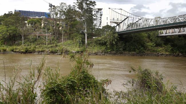 Site of the new Indooroopilly pedestrian river walk pictured from the Taylor Bridge Reserve, Chelmer. Picture: AAP/Josh Woning