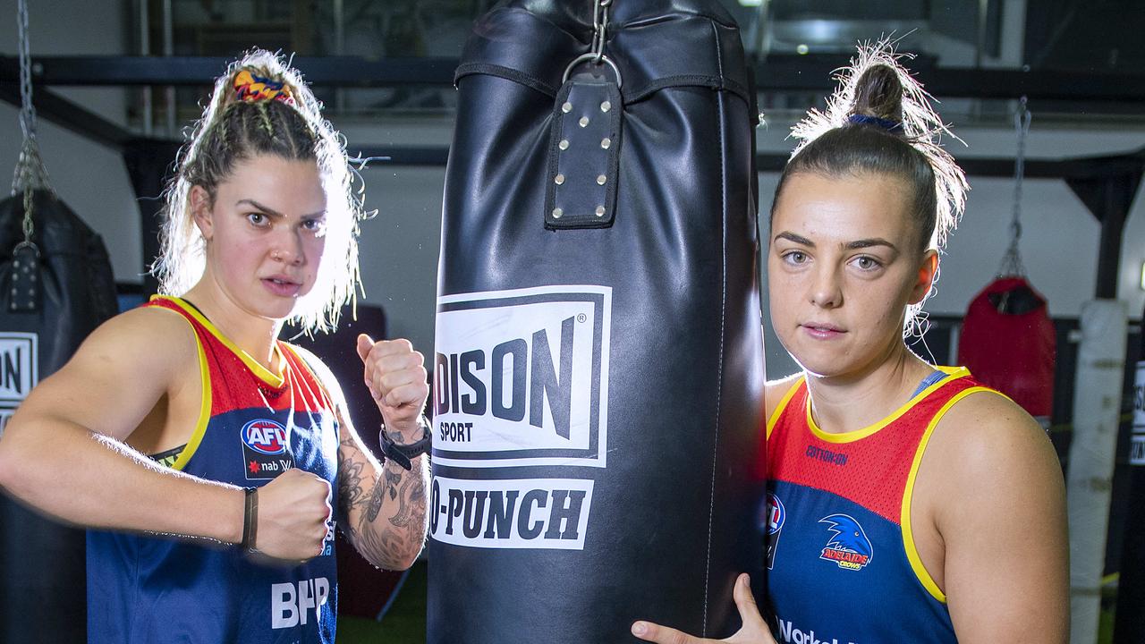 Crows stars Anne Hatchard and Ebony Marinoff have both re-signed at the Crows. Picture Mark Brake