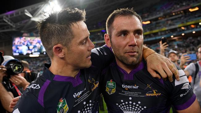 Cooper Cronk and Cameron Smith have fallen out since the halfback’s departure. (AAP Image/Dan Himbrechts)