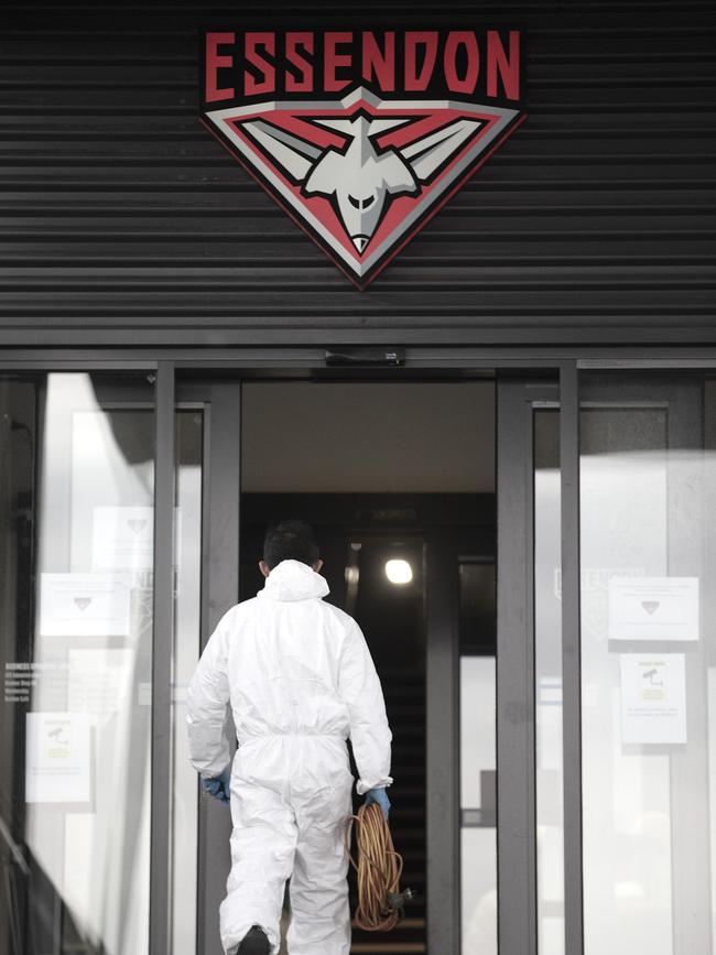 A deep clean is underway at the Essendon Football Club. Picture: Sarah Matray