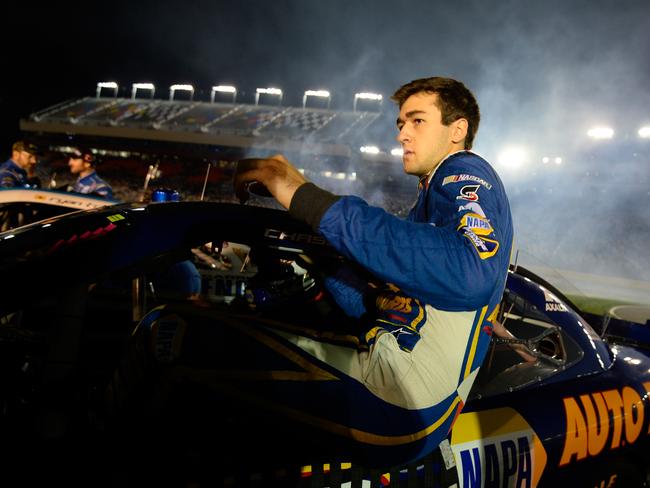 Chase Elliot climbs into his car in North Carolina. A car he drove on the NASCAR circuit will be driven in demonstration laps in Townsville next month. Picture: Robert Laberge/Getty Images