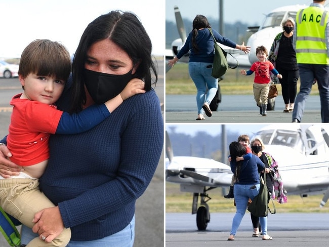 ‘I’m going home today’: Memphis touches down in arms of mum