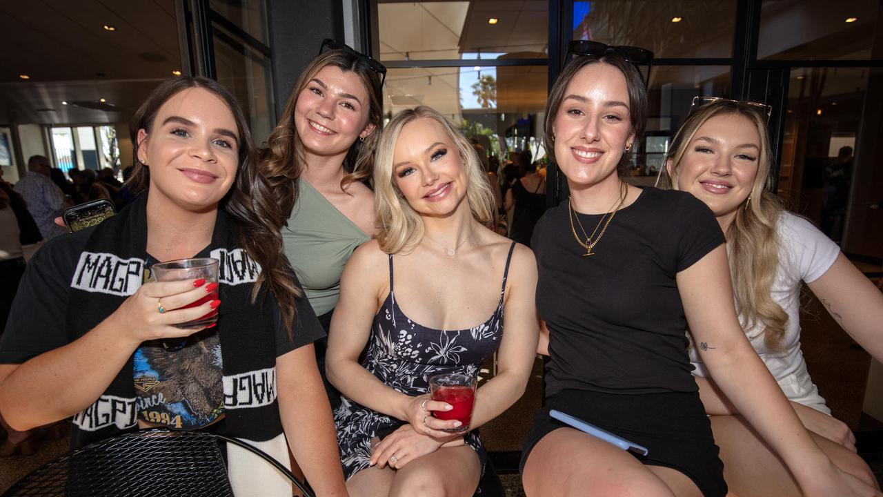 Adelaide footy fans soak up the 2023 Grand Final action. Picture: Emma Brasier