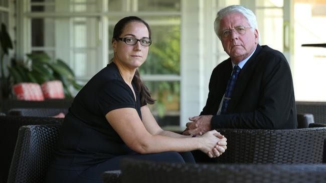 Penny Vickers with her father Allen Truslove. (Lyndon Mechielsen/The Australian)