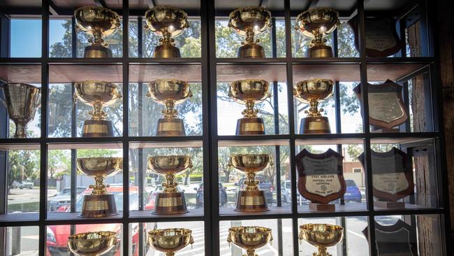 The premiership trophy cabinet. Picture Emma Brasier