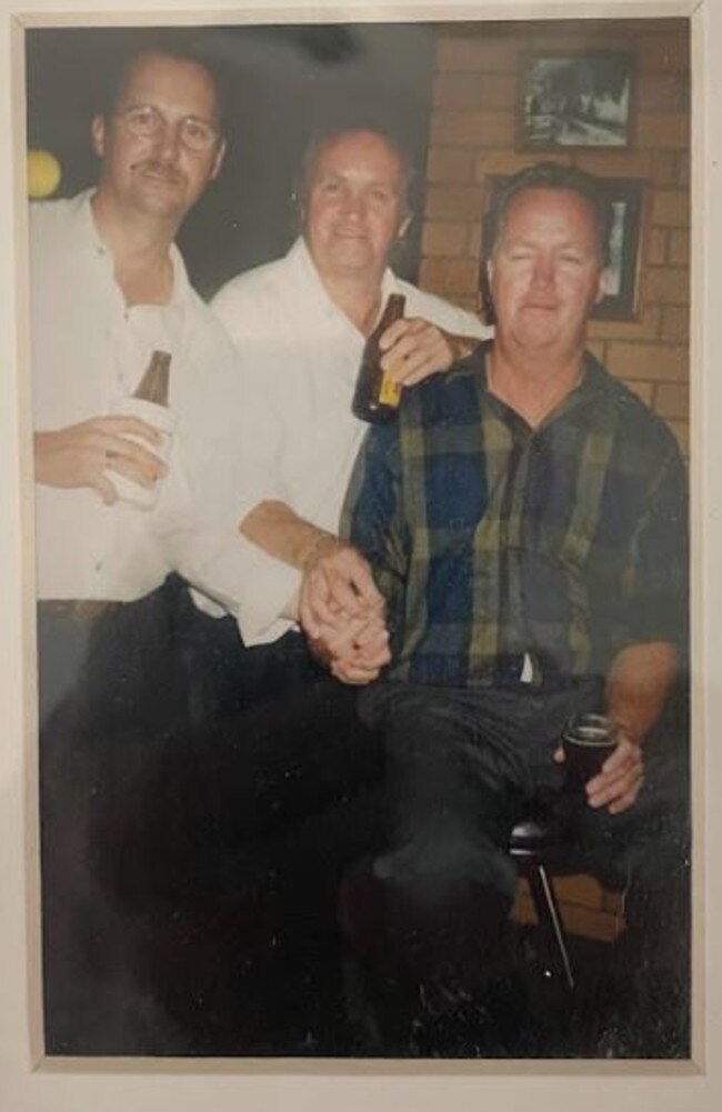 Philip Steele (L), Tony 'Guts" Steele and Gary 'Gaz' Steele (R) at their mother Beulah's birthday celebration. Photo: Contributed