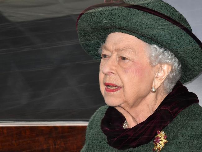 The Queen leaves the memorial for her late husband in her last in-person event. Picture: AFP.