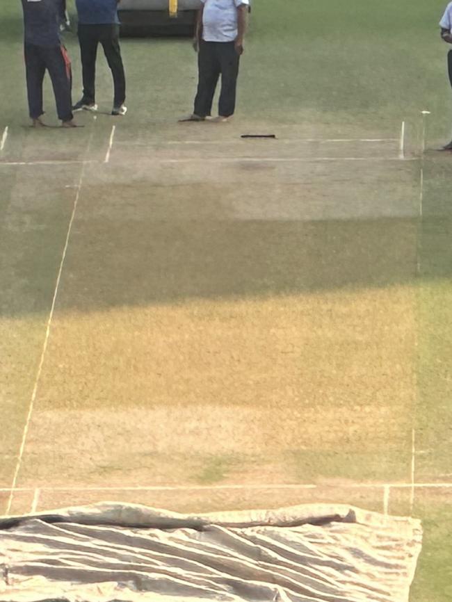 Bare patches on the Nagpur pitch.