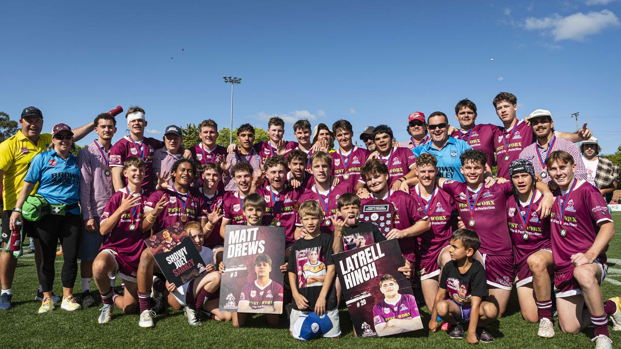 Dalby are the TRL U19 Premiers after defeating Southern Suburbs in the grand final at Toowoomba Sports Ground, Saturday, September 14, 2024. Picture: Kevin Farmer