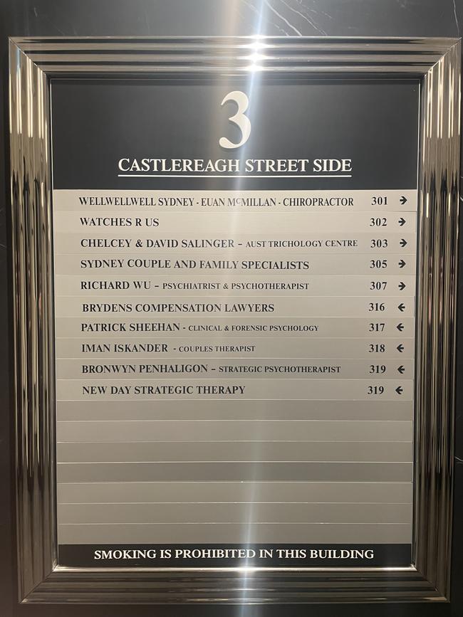The former Castlereagh office sign.