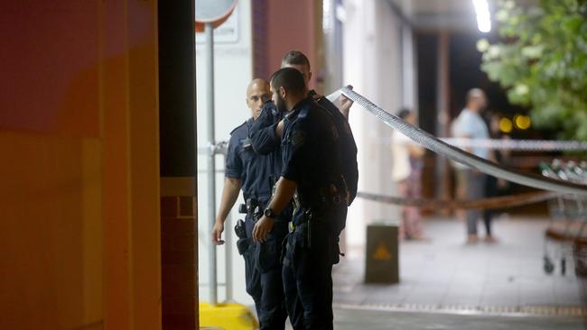 Police were called to the apartment complex in Auburn about 9.30pm. Picture: Jonathan Ng