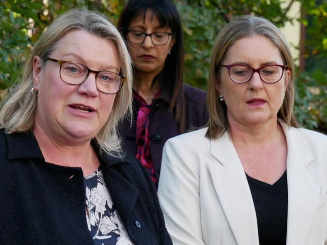 MELBOURNE, AUSTRALIA. NCA NewsWire Photos. APRIL 23, 2024. Victorian Mental Health Minister Ingrid Stitt, left, and Premier Jacinta Allan announce the government will not proceed with a second injecting room in Melbourne. Picture: NCA NewsWire/Blair Jackson