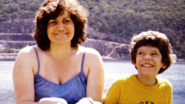 Thornbury bookshop murder victim Maria James and her son Adam, pictured the year of her murder.