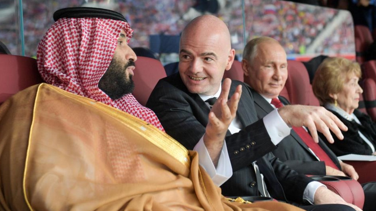 Crown Prince Mohammad bin Salman sits down with Gianni Infantino at the World Cup.