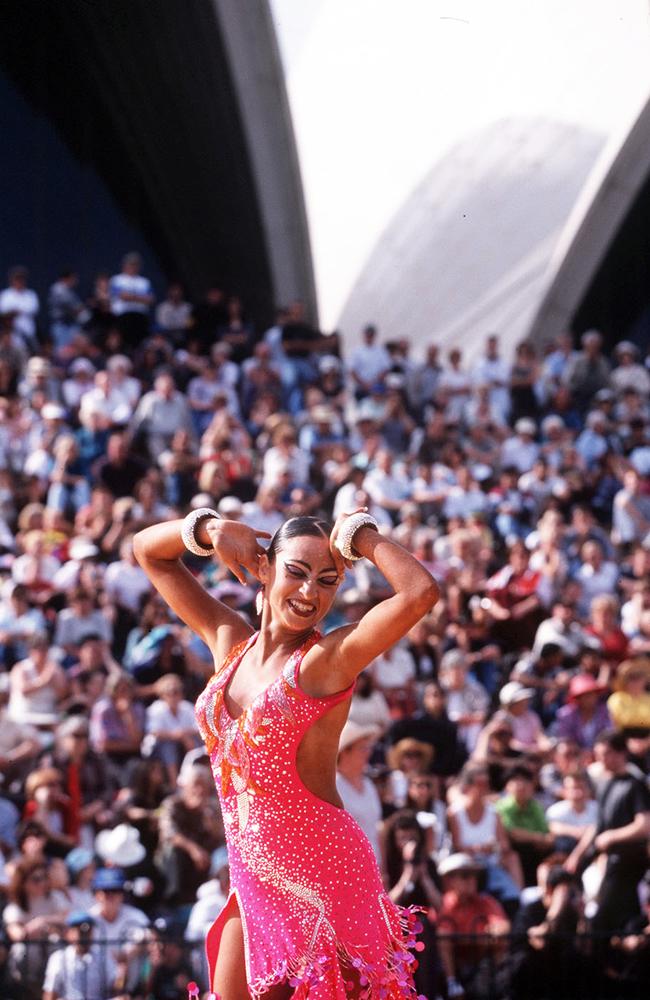 Dancers competing during the 1999 NSW Dancesport Championships held outdoors at the Sydney Opera House. Picture: Supplied