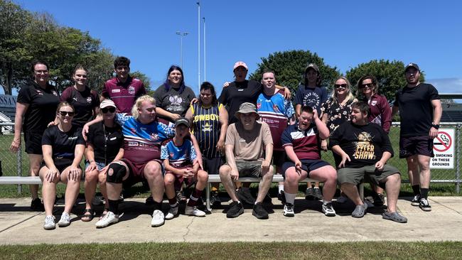 Millie Elliott (back, middle) with some of the participants in her Mackay Game Changer Clinic at the Mackay Junior Rugby League Fields. Picture: Mitch Turner