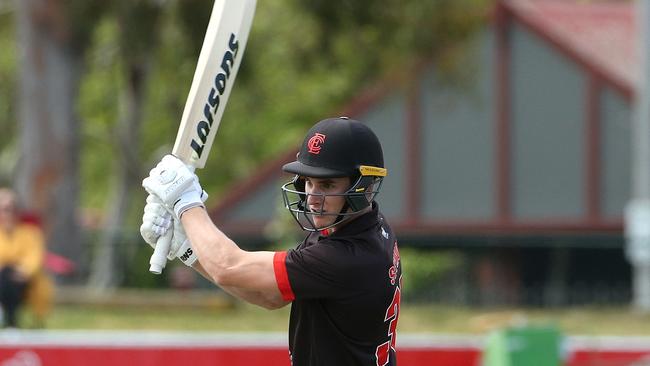 James Seymour launches for Essendon.