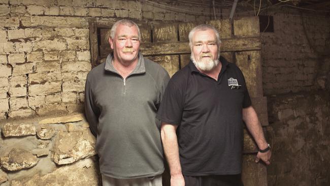 Brothers Don and Peter Smith in the basement of the Bush Inn. Supplied.